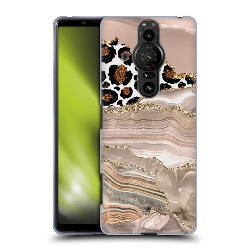 UtArt Wild Cat Marble Cheetah Waves Soft Gel Case for Sony Xperia Pro-I