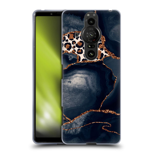 UtArt Wild Cat Marble Leopard Soft Gel Case for Sony Xperia Pro-I