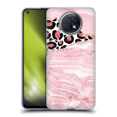 UtArt Wild Cat Marble Pink Glitter Soft Gel Case for Xiaomi Redmi Note 9T 5G