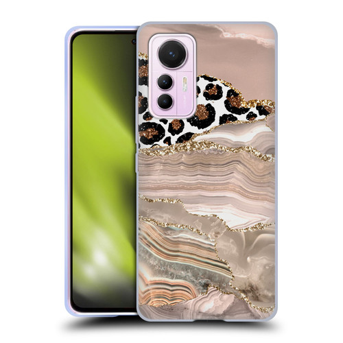 UtArt Wild Cat Marble Cheetah Waves Soft Gel Case for Xiaomi 12 Lite