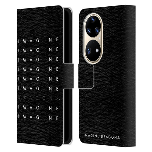 Imagine Dragons Key Art Logo Repeat Leather Book Wallet Case Cover For Huawei P50 Pro