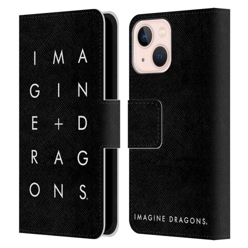 Imagine Dragons Key Art Stacked Logo Leather Book Wallet Case Cover For Apple iPhone 13 Mini