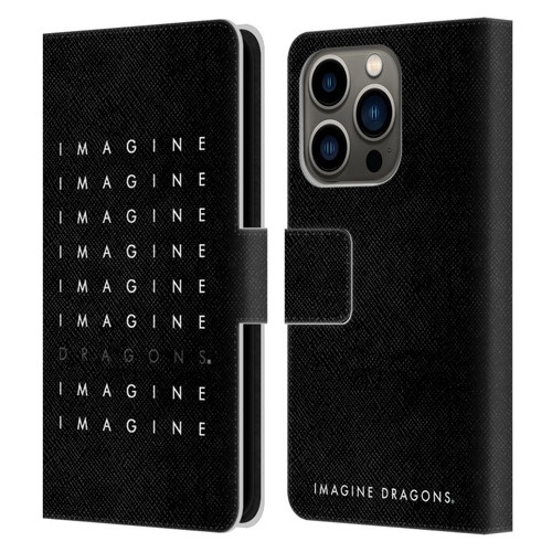 Imagine Dragons Key Art Logo Repeat Leather Book Wallet Case Cover For Apple iPhone 14 Pro