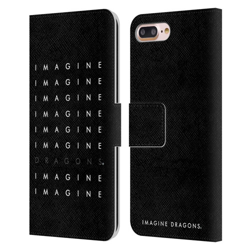 Imagine Dragons Key Art Logo Repeat Leather Book Wallet Case Cover For Apple iPhone 7 Plus / iPhone 8 Plus