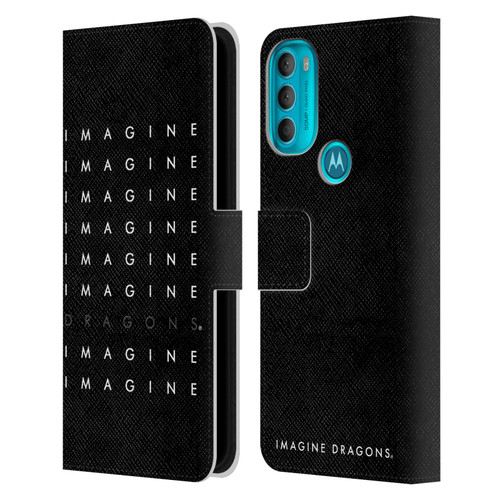 Imagine Dragons Key Art Logo Repeat Leather Book Wallet Case Cover For Motorola Moto G71 5G