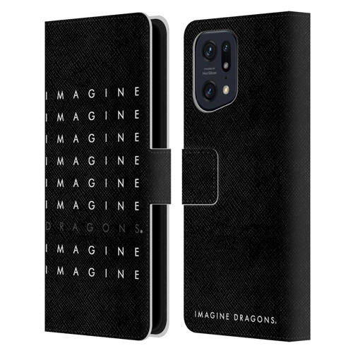 Imagine Dragons Key Art Logo Repeat Leather Book Wallet Case Cover For OPPO Find X5