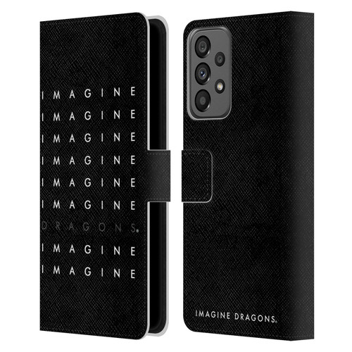 Imagine Dragons Key Art Logo Repeat Leather Book Wallet Case Cover For Samsung Galaxy A73 5G (2022)