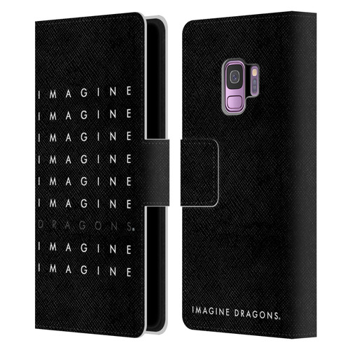 Imagine Dragons Key Art Logo Repeat Leather Book Wallet Case Cover For Samsung Galaxy S9