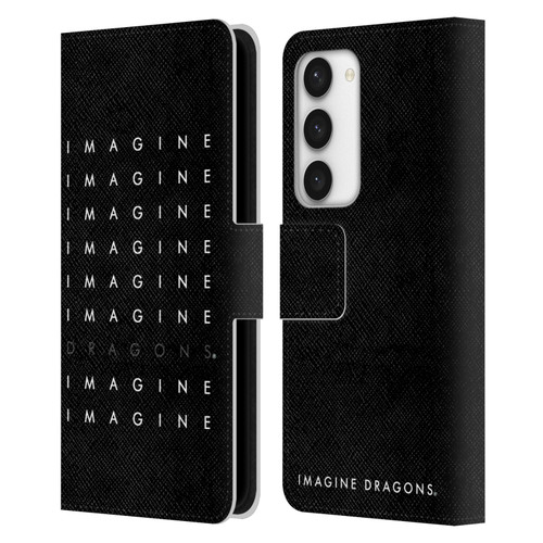 Imagine Dragons Key Art Logo Repeat Leather Book Wallet Case Cover For Samsung Galaxy S23 5G