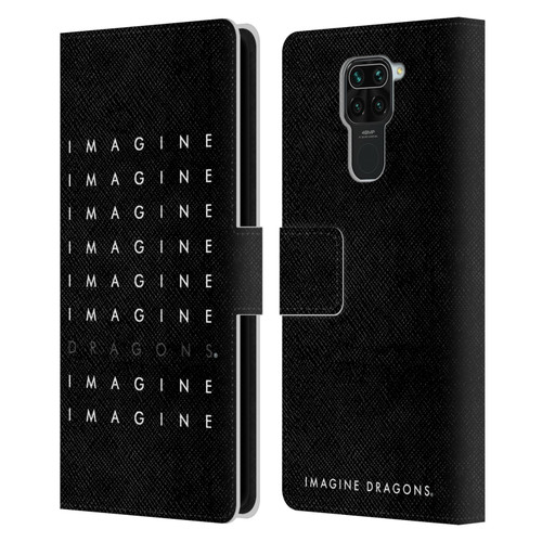 Imagine Dragons Key Art Logo Repeat Leather Book Wallet Case Cover For Xiaomi Redmi Note 9 / Redmi 10X 4G