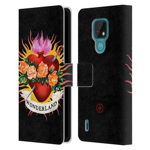 Take That Wonderland Heart Leather Book Wallet Case Cover For Motorola Moto E7