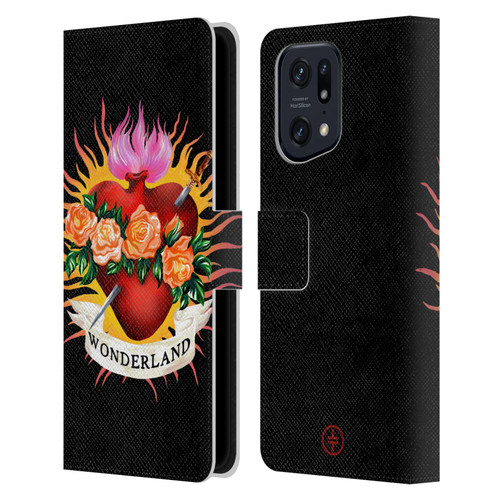 Take That Wonderland Heart Leather Book Wallet Case Cover For OPPO Find X5 Pro