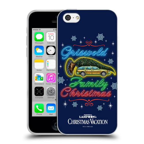 National Lampoon's Christmas Vacation Graphics Neon Lights Soft Gel Case for Apple iPhone 5c