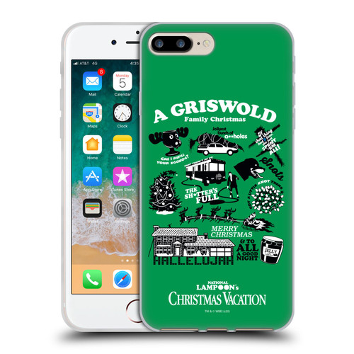National Lampoon's Christmas Vacation Graphics Griswold Family Soft Gel Case for Apple iPhone 7 Plus / iPhone 8 Plus