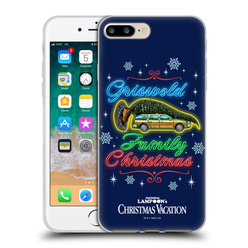 National Lampoon's Christmas Vacation Graphics Neon Lights Soft Gel Case for Apple iPhone 7 Plus / iPhone 8 Plus