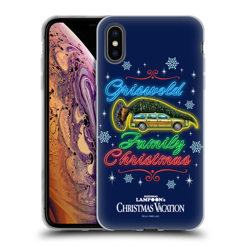 National Lampoon's Christmas Vacation Graphics Neon Lights Soft Gel Case for Apple iPhone XS Max