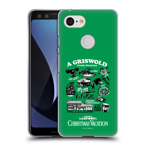 National Lampoon's Christmas Vacation Graphics Griswold Family Soft Gel Case for Google Pixel 3