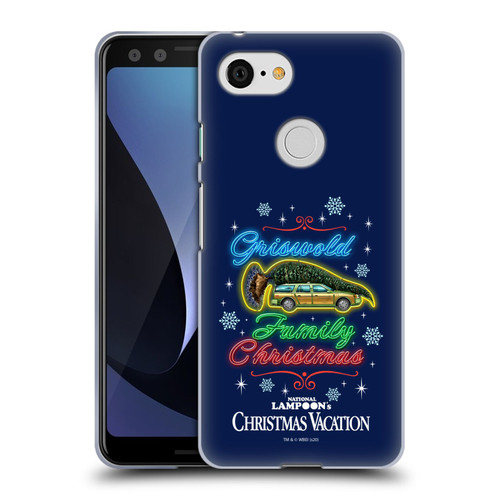 National Lampoon's Christmas Vacation Graphics Neon Lights Soft Gel Case for Google Pixel 3