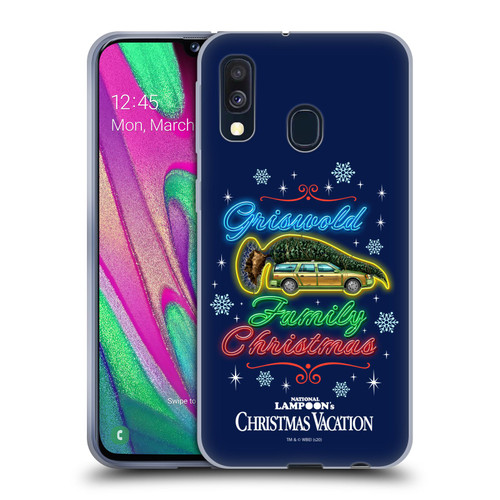 National Lampoon's Christmas Vacation Graphics Neon Lights Soft Gel Case for Samsung Galaxy A40 (2019)