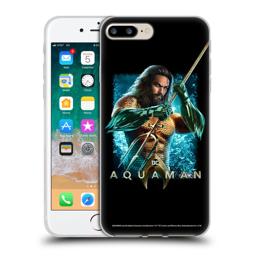 Aquaman Movie Graphics Trident of Atlan 1 Soft Gel Case for Apple iPhone 7 Plus / iPhone 8 Plus