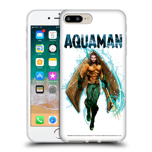Aquaman Movie Graphics Trident of Atlan 2 Soft Gel Case for Apple iPhone 7 Plus / iPhone 8 Plus