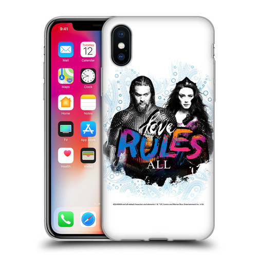 Aquaman Movie Graphics Love Rules All Soft Gel Case for Apple iPhone X / iPhone XS