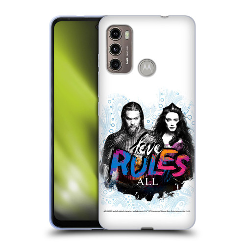 Aquaman Movie Graphics Love Rules All Soft Gel Case for Motorola Moto G60 / Moto G40 Fusion