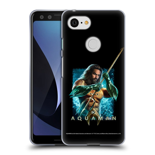 Aquaman Movie Graphics Trident of Atlan 1 Soft Gel Case for Google Pixel 3