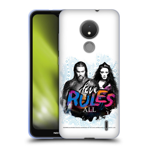 Aquaman Movie Graphics Love Rules All Soft Gel Case for Nokia C21