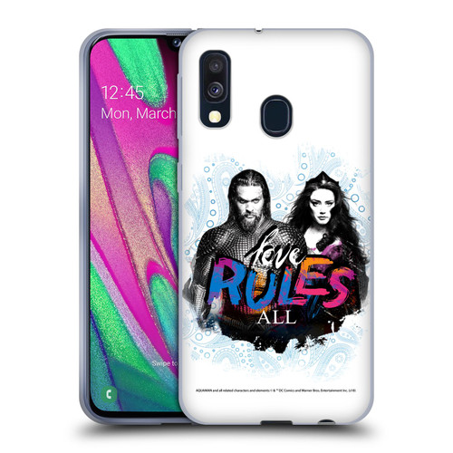 Aquaman Movie Graphics Love Rules All Soft Gel Case for Samsung Galaxy A40 (2019)