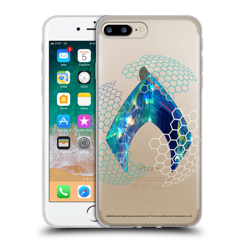 Aquaman Movie Logo Holographic Print Soft Gel Case for Apple iPhone 7 Plus / iPhone 8 Plus