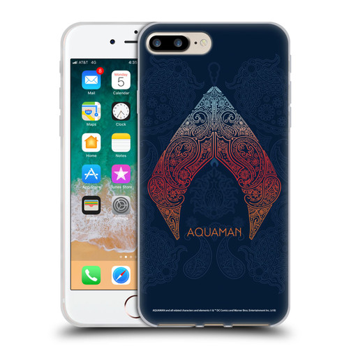 Aquaman Movie Logo Paisley Soft Gel Case for Apple iPhone 7 Plus / iPhone 8 Plus