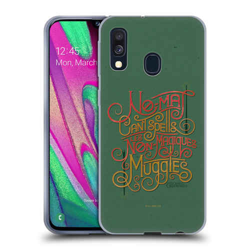 Fantastic Beasts The Crimes Of Grindelwald Art Nouveau Muggles Soft Gel Case for Samsung Galaxy A40 (2019)