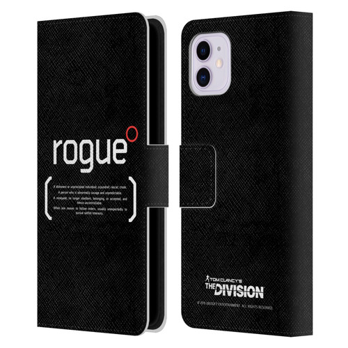 Tom Clancy's The Division Dark Zone Rouge 1 Leather Book Wallet Case Cover For Apple iPhone 11