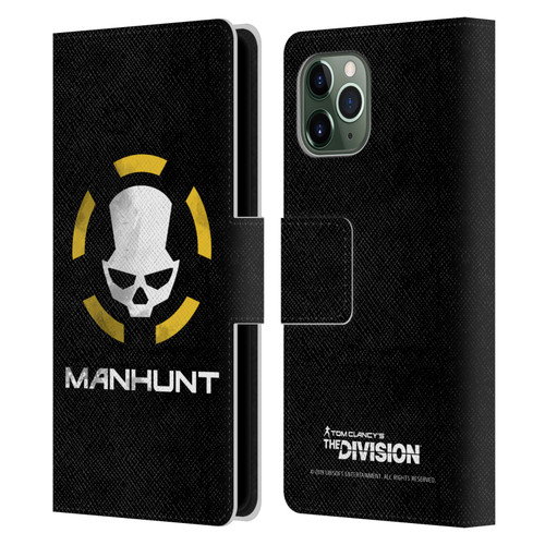 Tom Clancy's The Division Dark Zone Manhunt Logo Leather Book Wallet Case Cover For Apple iPhone 11 Pro