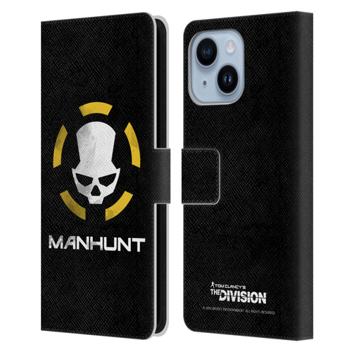 Tom Clancy's The Division Dark Zone Manhunt Logo Leather Book Wallet Case Cover For Apple iPhone 14 Plus