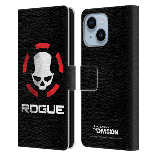 Tom Clancy's The Division Dark Zone Rouge Logo Leather Book Wallet Case Cover For Apple iPhone 14 Plus