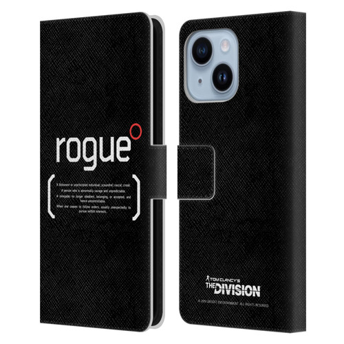 Tom Clancy's The Division Dark Zone Rouge 1 Leather Book Wallet Case Cover For Apple iPhone 14 Plus