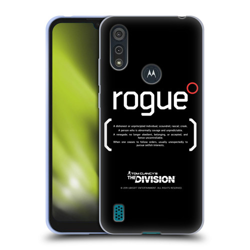 Tom Clancy's The Division Dark Zone Rouge 1 Soft Gel Case for Motorola Moto E6s (2020)