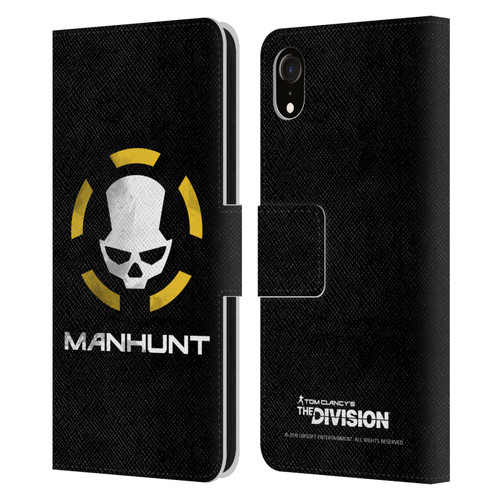 Tom Clancy's The Division Dark Zone Manhunt Logo Leather Book Wallet Case Cover For Apple iPhone XR