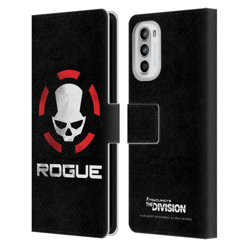 Tom Clancy's The Division Dark Zone Rouge Logo Leather Book Wallet Case Cover For Motorola Moto G52