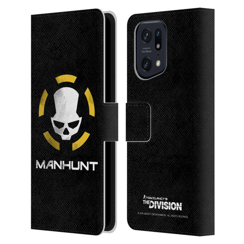 Tom Clancy's The Division Dark Zone Manhunt Logo Leather Book Wallet Case Cover For OPPO Find X5 Pro