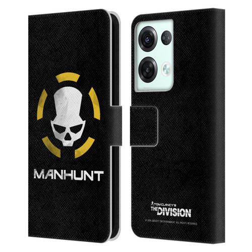 Tom Clancy's The Division Dark Zone Manhunt Logo Leather Book Wallet Case Cover For OPPO Reno8 Pro