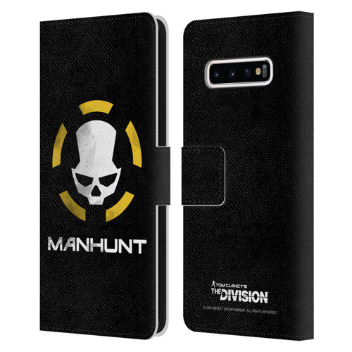 Tom Clancy's The Division Dark Zone Manhunt Logo Leather Book Wallet Case Cover For Samsung Galaxy S10+ / S10 Plus