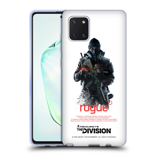 Tom Clancy's The Division Dark Zone Rouge 2 Soft Gel Case for Samsung Galaxy Note10 Lite