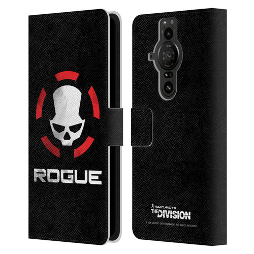 Tom Clancy's The Division Dark Zone Rouge Logo Leather Book Wallet Case Cover For Sony Xperia Pro-I