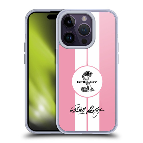 Shelby Car Graphics 1965 427 S/C Pink Soft Gel Case for Apple iPhone 14 Pro & MagSafe
