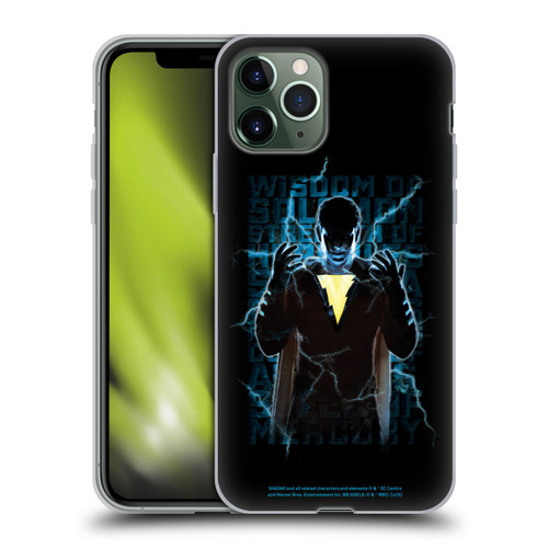 Shazam! 2019 Movie Character Art Lightning Typography Soft Gel Case for Apple iPhone 11 Pro