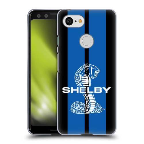 Shelby Car Graphics Blue Soft Gel Case for Google Pixel 3