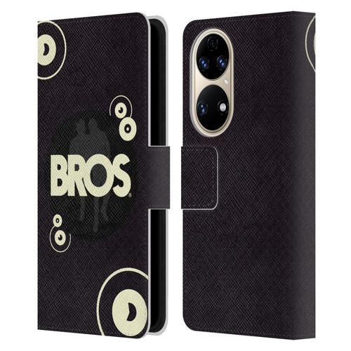 BROS Logo Art Retro Leather Book Wallet Case Cover For Huawei P50